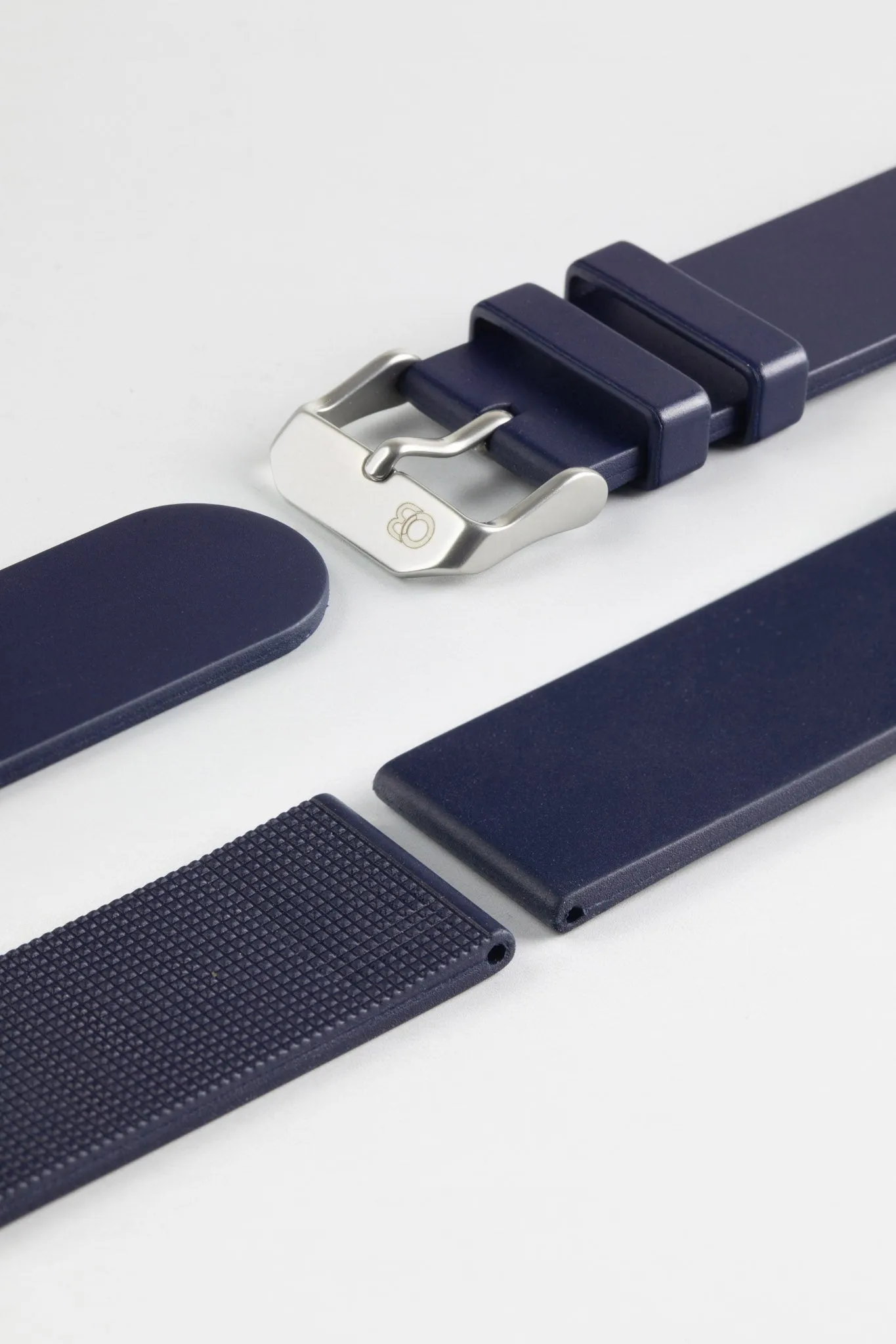 Bonetto Cinturini 270 Self-Punch Rubber Watch Strap in DARK BLUE