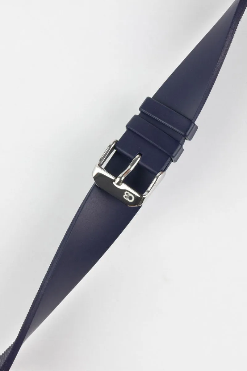 Bonetto Cinturini 270 Self-Punch Rubber Watch Strap in DARK BLUE