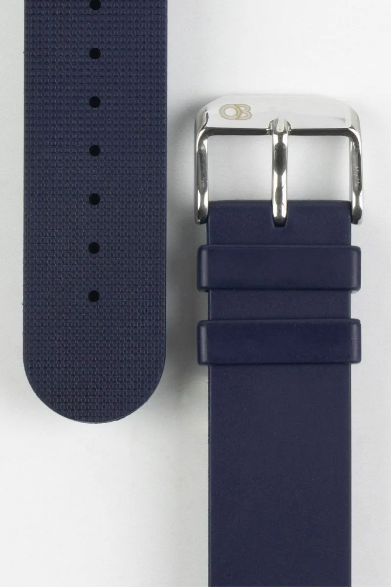 Bonetto Cinturini 270 Self-Punch Rubber Watch Strap in DARK BLUE