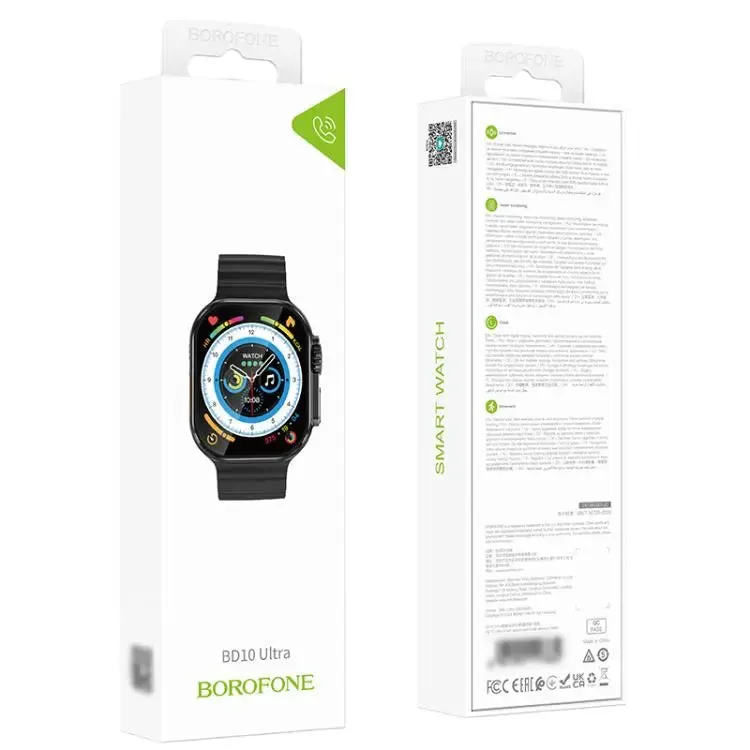 BOROFONE BD10 Ultra Smart Sports Watch, 2.01 inch Screen, Support BT Call(Black)