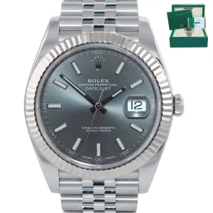BOX PAPERS Rolex DateJust 41 Dark Rhodium 126334 Steel 18K Gold Jubilee Watch
