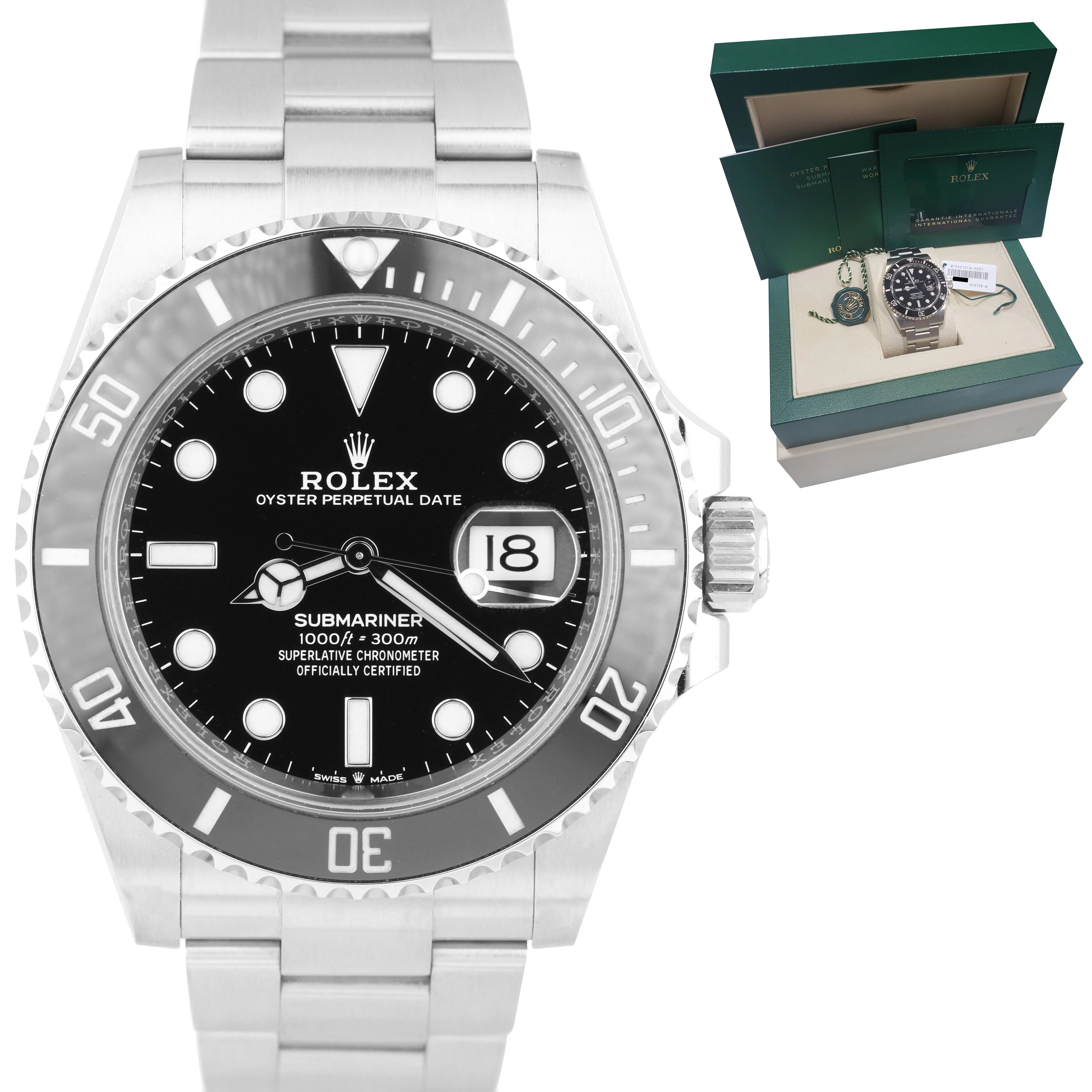BRAND NEW SEP 2022 Rolex Submariner 41mm Date Black Ceramic Steel Watch 126610