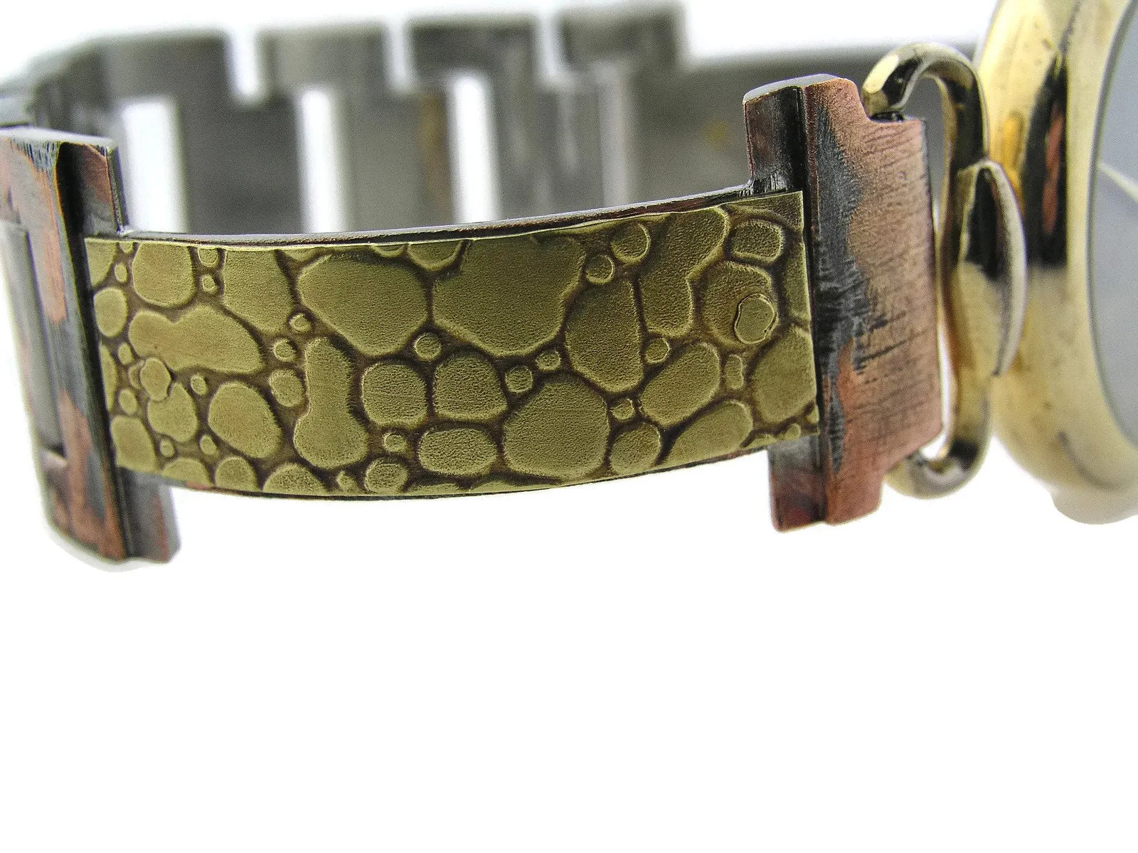 Brass Watch, multicolor Dial