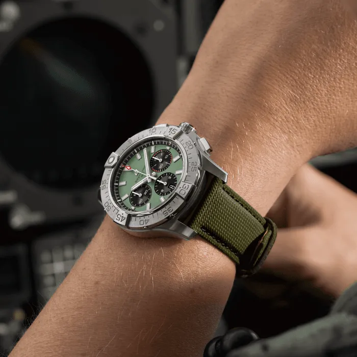 Breitling Avenger B01 Chronograph 44mm Watch with Green Strap