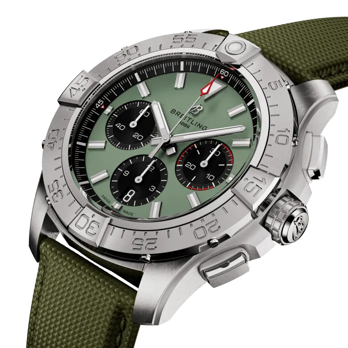 Breitling Avenger B01 Chronograph 44mm Watch with Green Strap