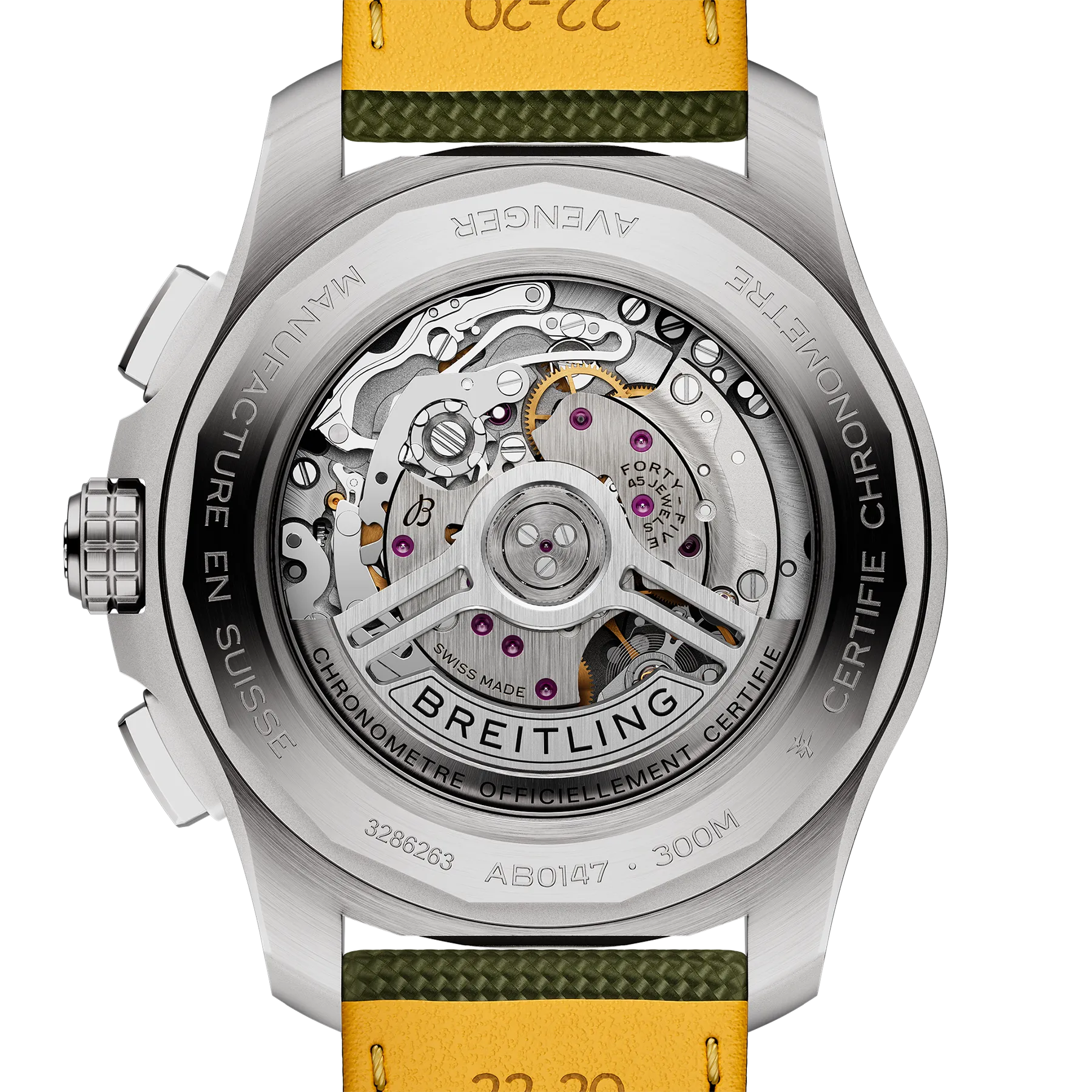 Breitling Avenger B01 Chronograph 44mm Watch with Green Strap