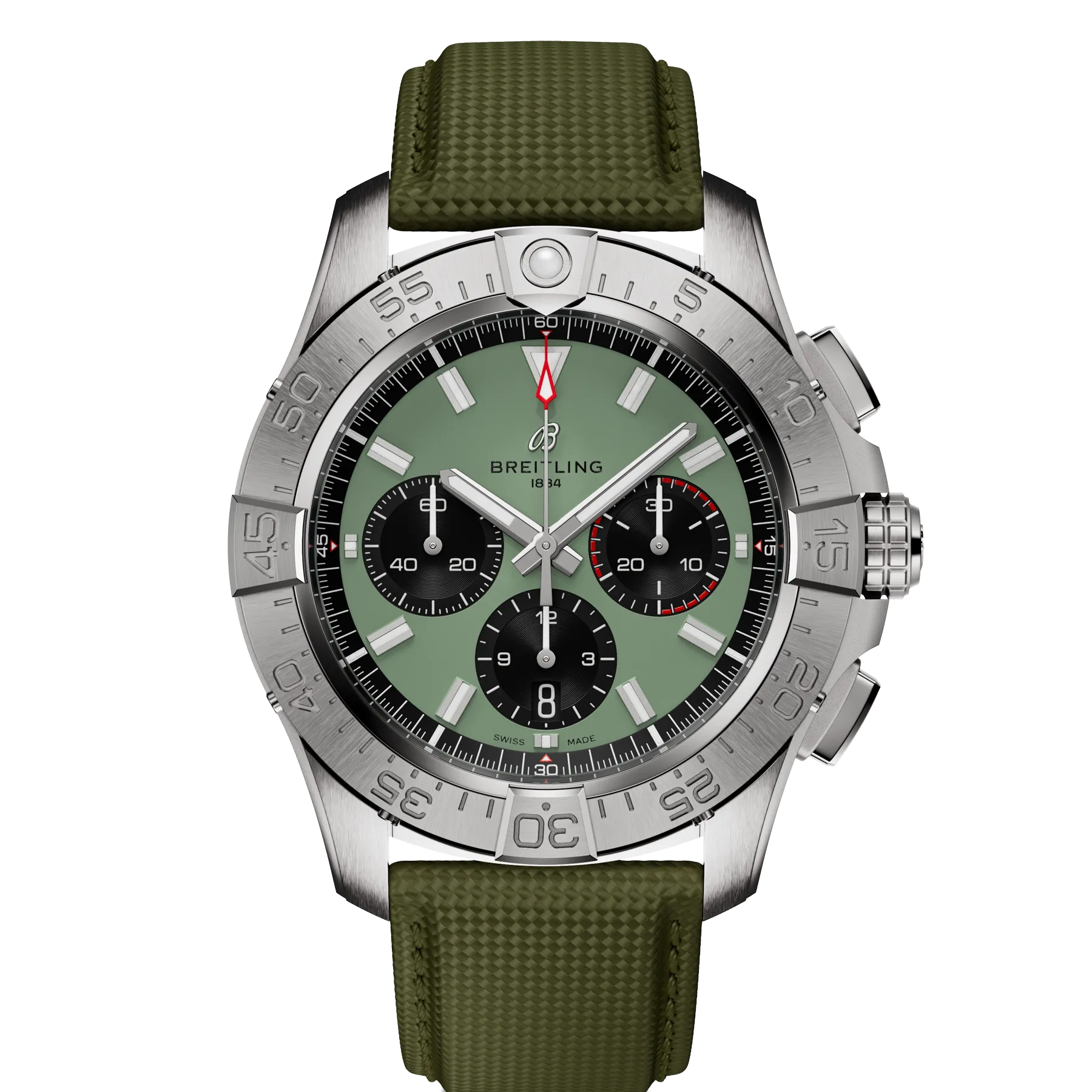 Breitling Avenger B01 Chronograph 44mm Watch with Green Strap