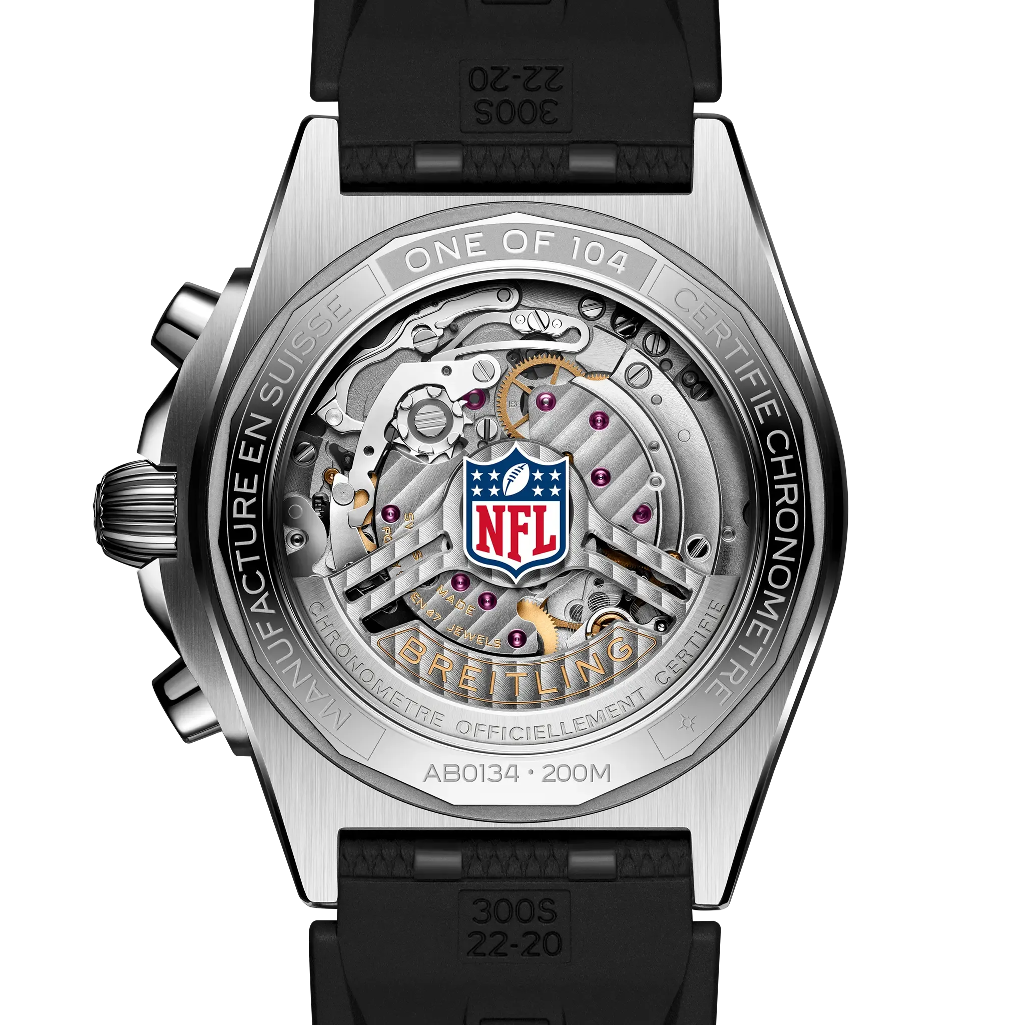 Breitling Chronomat B01 42 NFL Tennessee Titans Edition with Rubber Strap