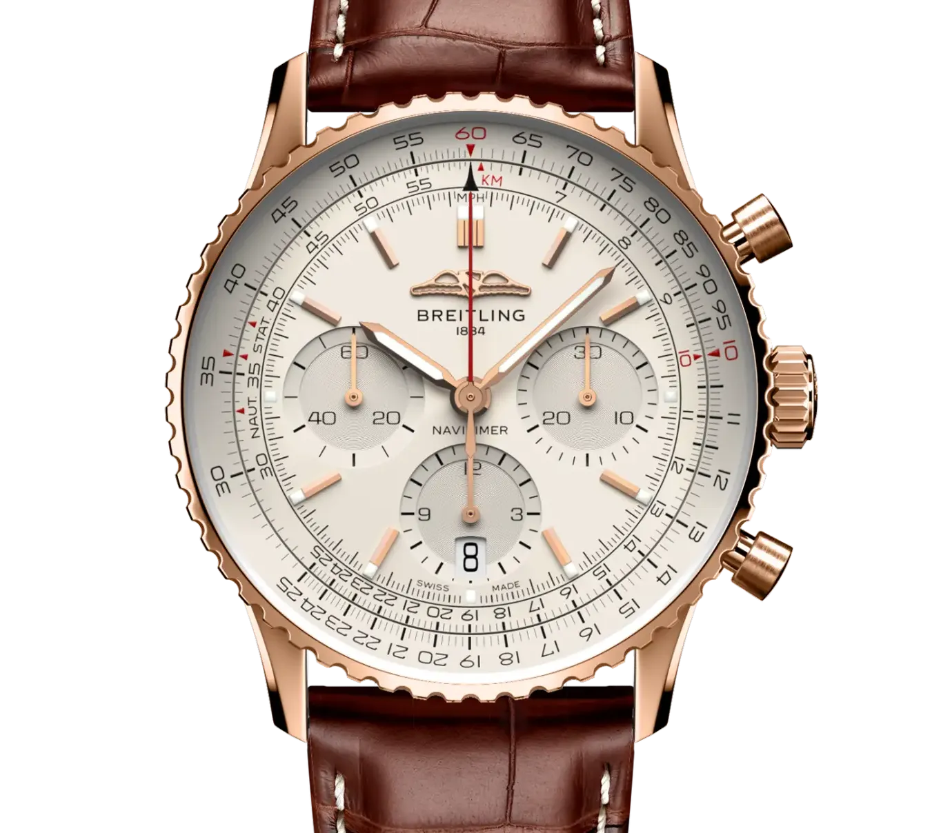 Breitling Navitimer B01 Chronograph 41 Watch with Leather Strap