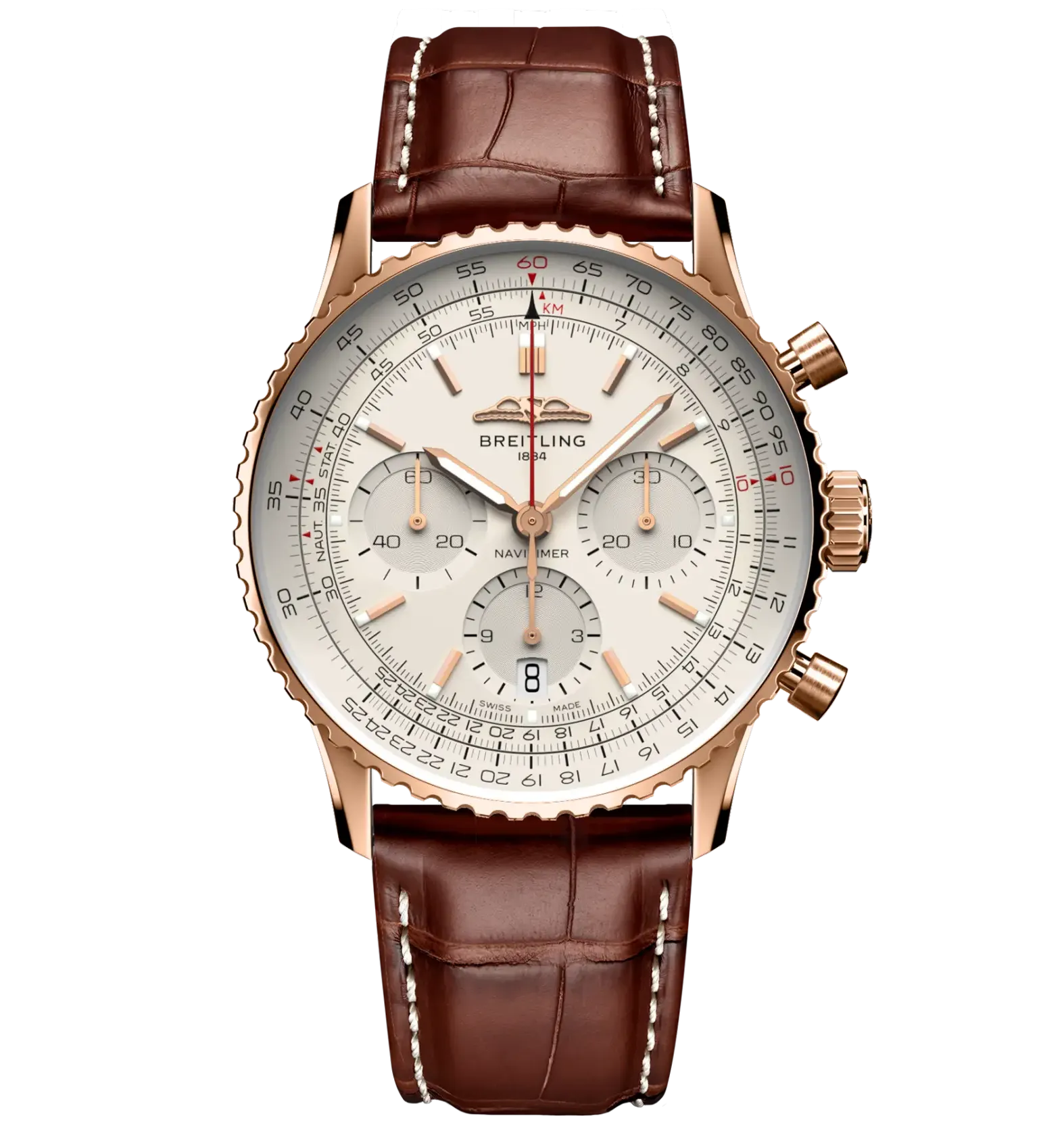 Breitling Navitimer B01 Chronograph 41 Watch with Leather Strap