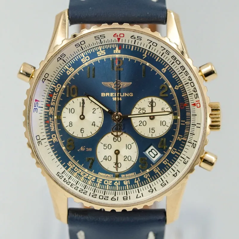 Breitling Navitimer H34030 Rattrapante 38mm Limited Edition 18K Yellow Gold