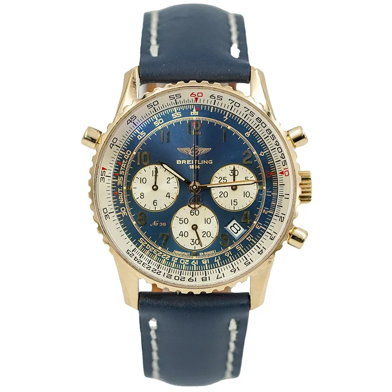 Breitling Navitimer H34030 Rattrapante 38mm Limited Edition 18K Yellow Gold