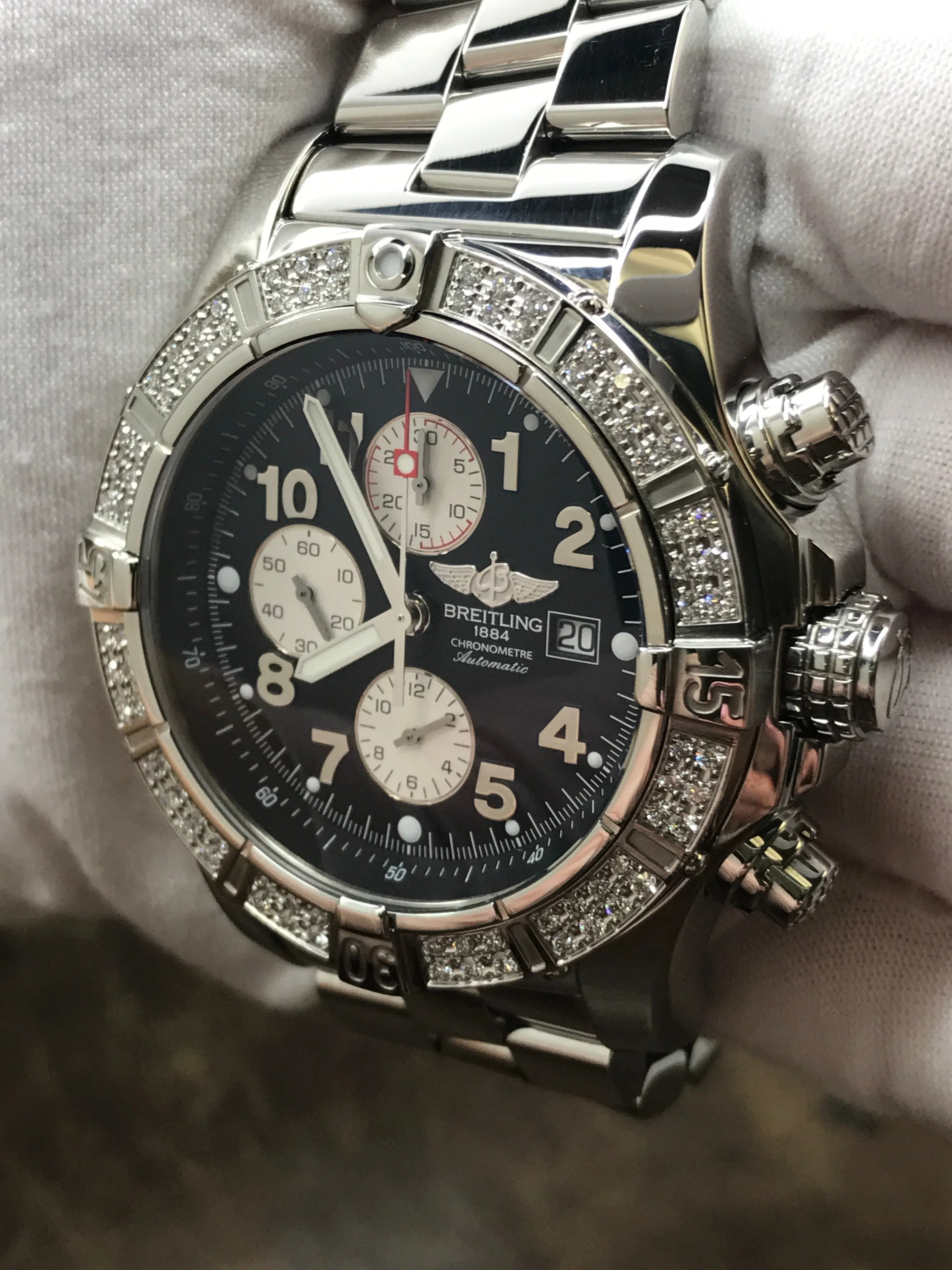 Breitling Super Avenger A13370 Black Dial Automatic Men's Watch