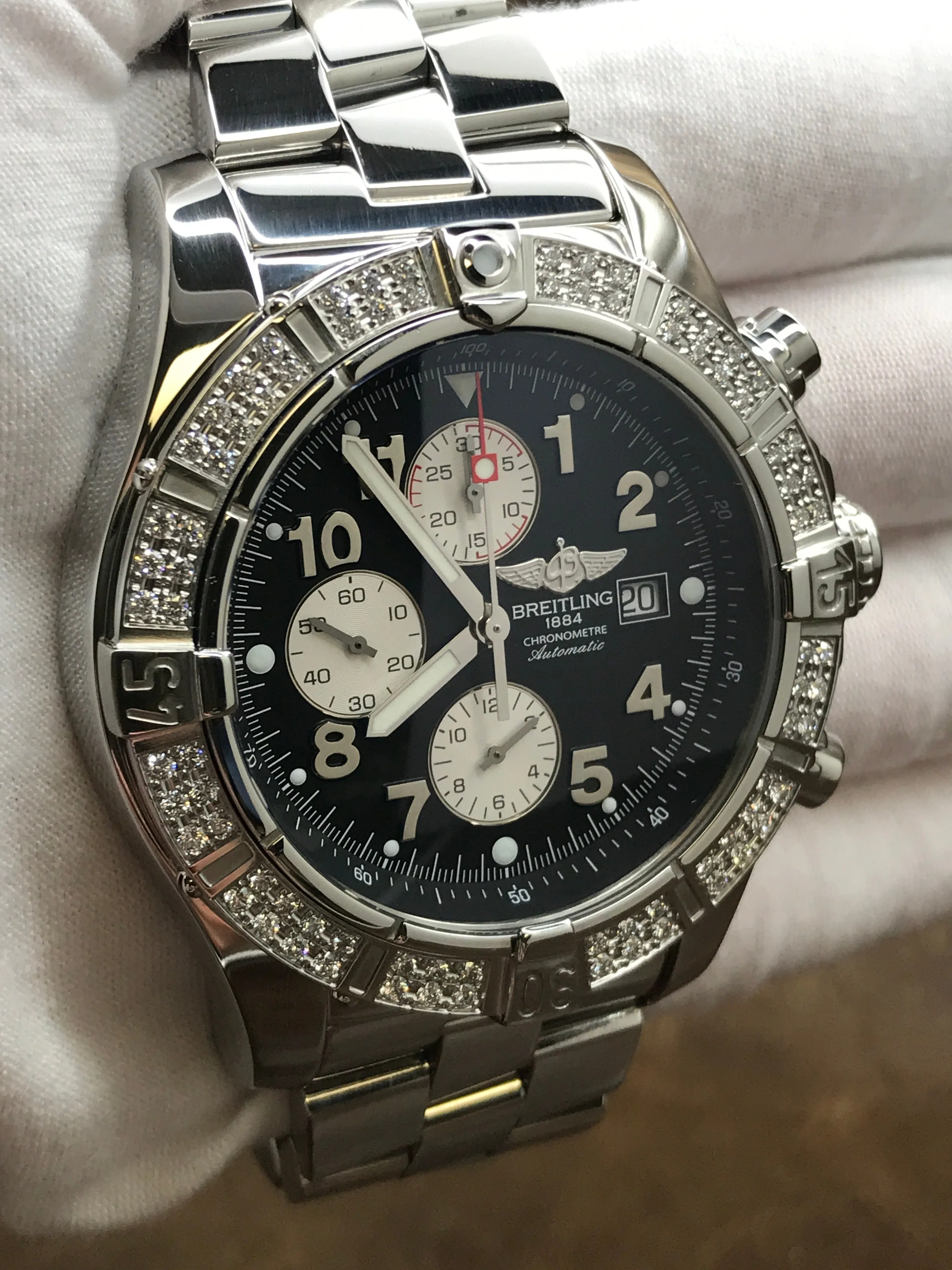 Breitling Super Avenger A13370 Black Dial Automatic Men's Watch