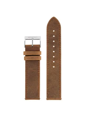 Briston 2-Part Vintage Leather Strap Brown Polished Steel 20mm