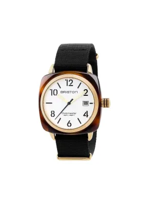 Briston Clubmaster Classic Acetate HMS Gold White Dial and Yellow Gold 40mm