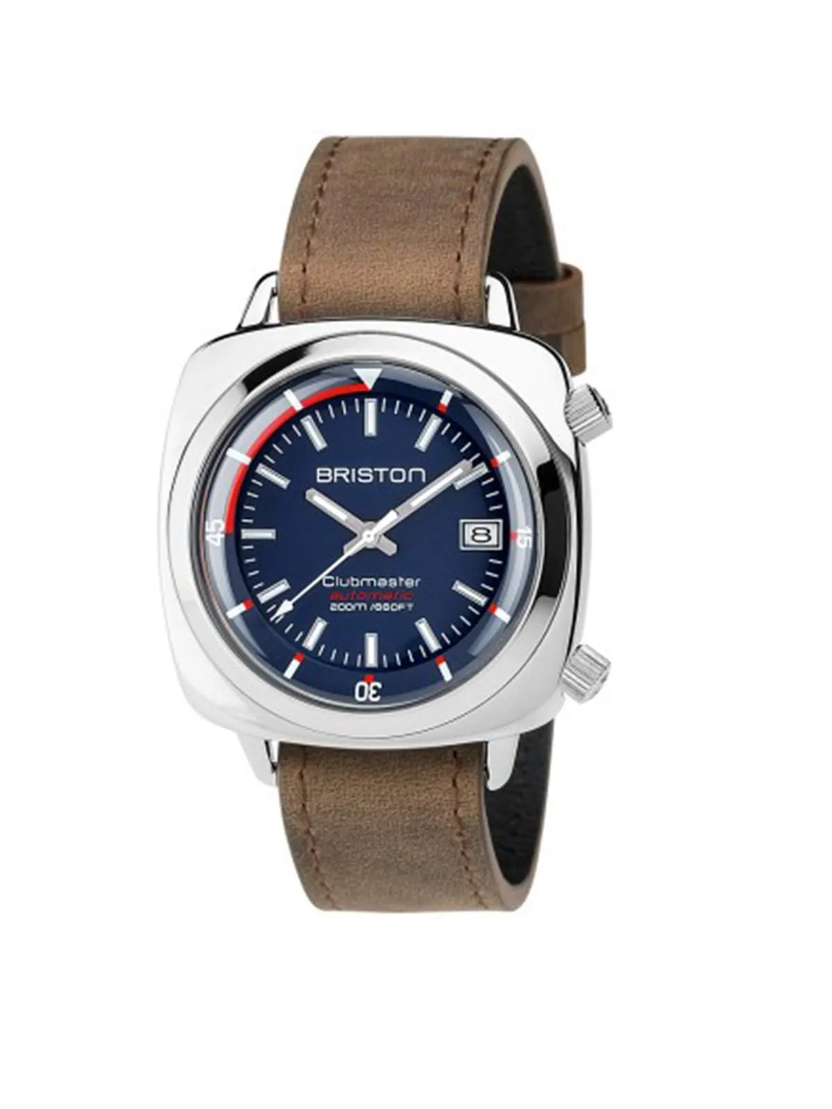 Briston Clubmaster Diver Polished Steel Automatic HMS Navy Blue Dial 42mm