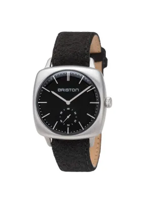 Briston Clubmaster Vintage Brushed Steel Small Second Black Dial 40mm