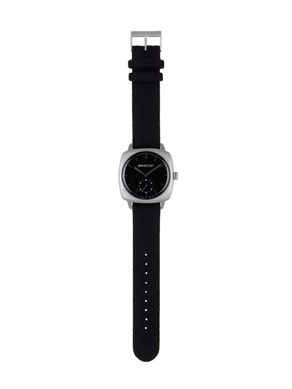 Briston Clubmaster Vintage Brushed Steel Small Second Black Dial 40mm
