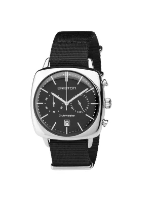 Briston Clubmaster Vintage Steel Chronograph Black Dial Black Nato Strap 42mm