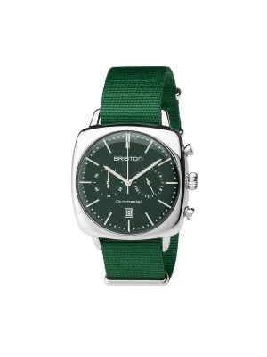Briston Clubmaster Vintage Steel Chronograph British Green Matt Dial British Green Nato Strap 40mm