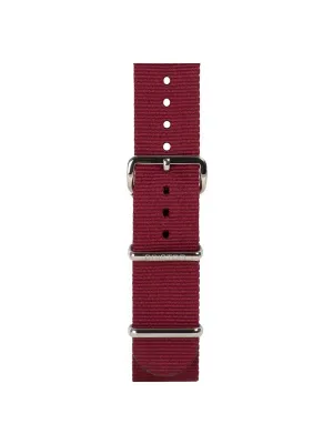 Briston Nato Strap Burgundy Polished Steel 20mm