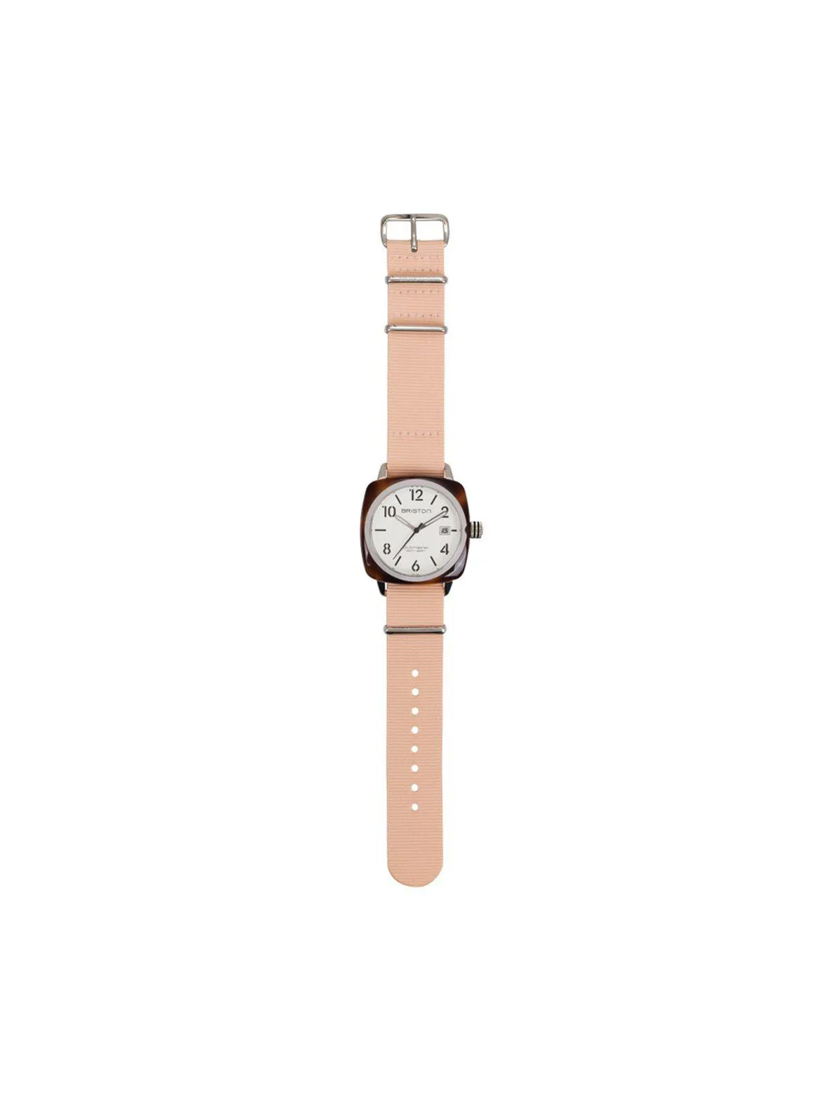 Briston Nato Strap Powder Pink Polished Steel 20mm