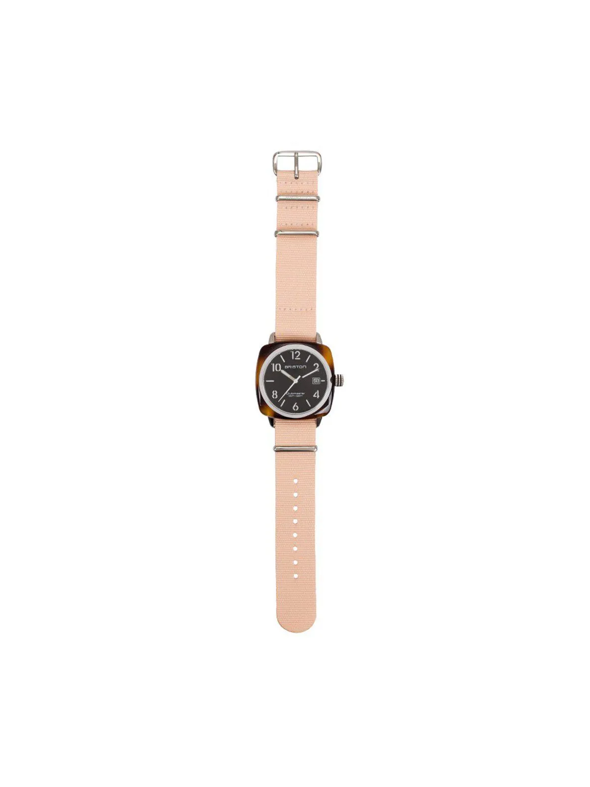 Briston Nato Strap Powder Pink Polished Steel 20mm