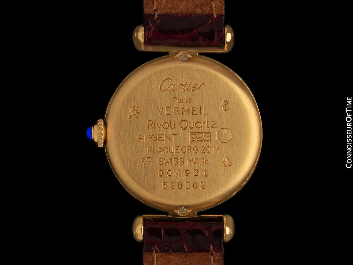 Cartier Colisee Ladies Vendome Vermeil Watch - 18K Gold over Sterling Silver with Diamonds & Rubies