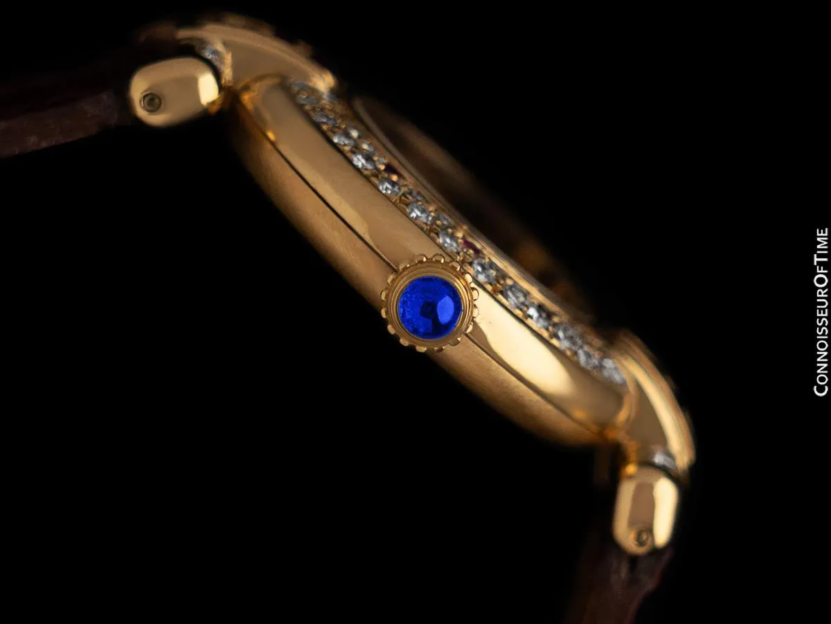 Cartier Colisee Ladies Vendome Vermeil Watch - 18K Gold over Sterling Silver with Diamonds & Rubies