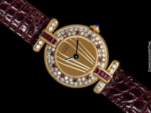 Cartier Colisee Ladies Vendome Vermeil Watch - 18K Gold over Sterling Silver with Diamonds & Rubies