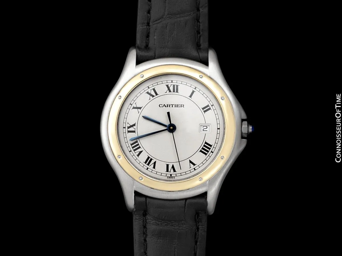 Cartier Cougar Panthere Mens 2-Tone Unisex Watch - Stainless Steel & 18K Gold