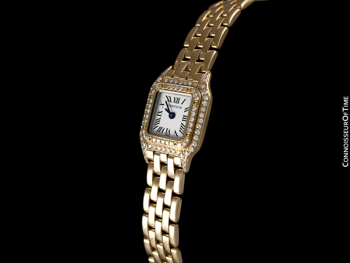 Cartier Panthere Mini (Panther) Special Edition Ladies Watch - 18K Gold & Cartier Factory Set Diamonds