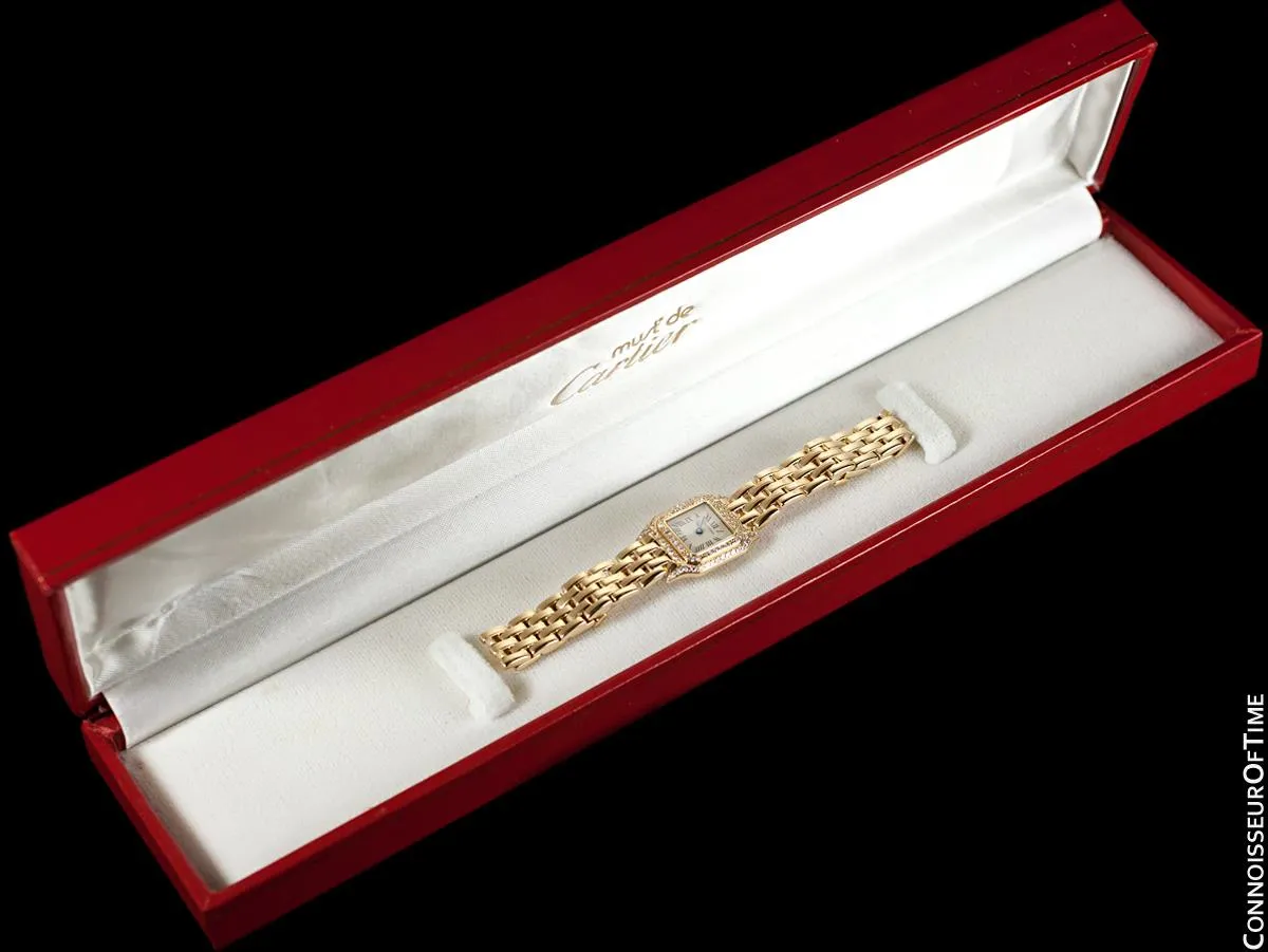 Cartier Panthere Mini (Panther) Special Edition Ladies Watch - 18K Gold & Cartier Factory Set Diamonds