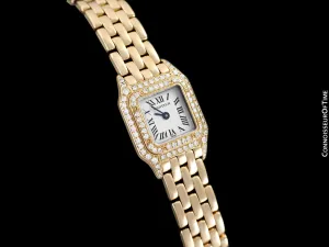 Cartier Panthere Mini (Panther) Special Edition Ladies Watch - 18K Gold & Cartier Factory Set Diamonds