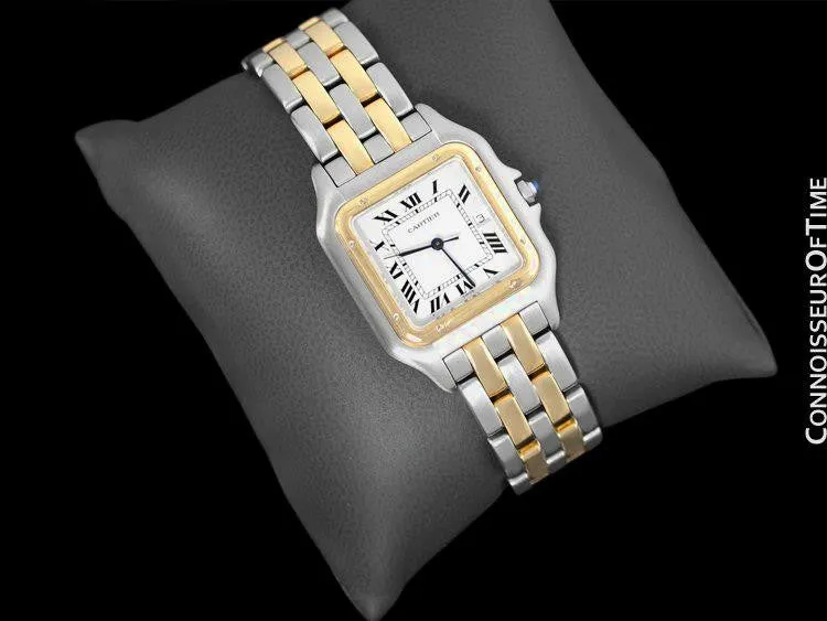 Cartier Panthere Two-Tone Mens "Jumbo XL" Watch, Date - Stainless Steel & 18K Gold