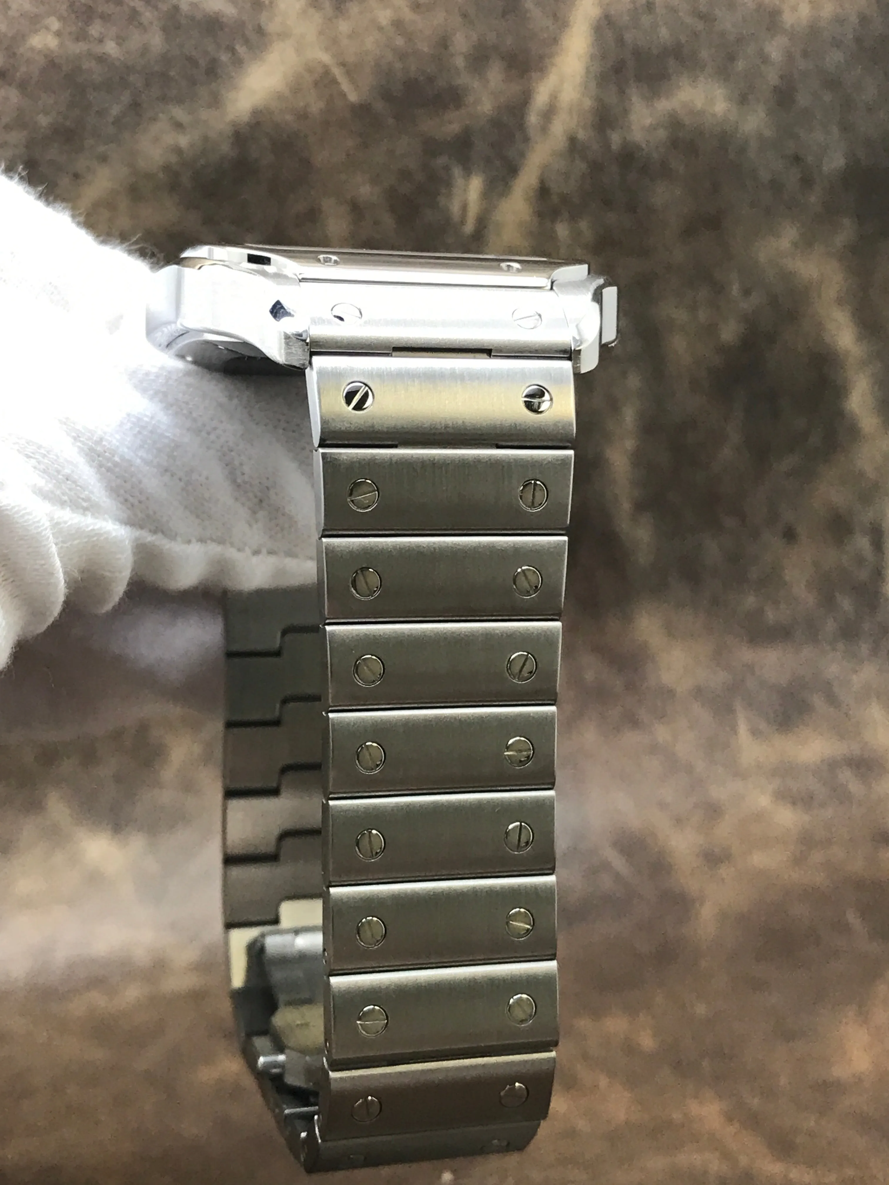 Cartier Santos Large WSSA0018 Silvered Opaline Dial Automatic Watch