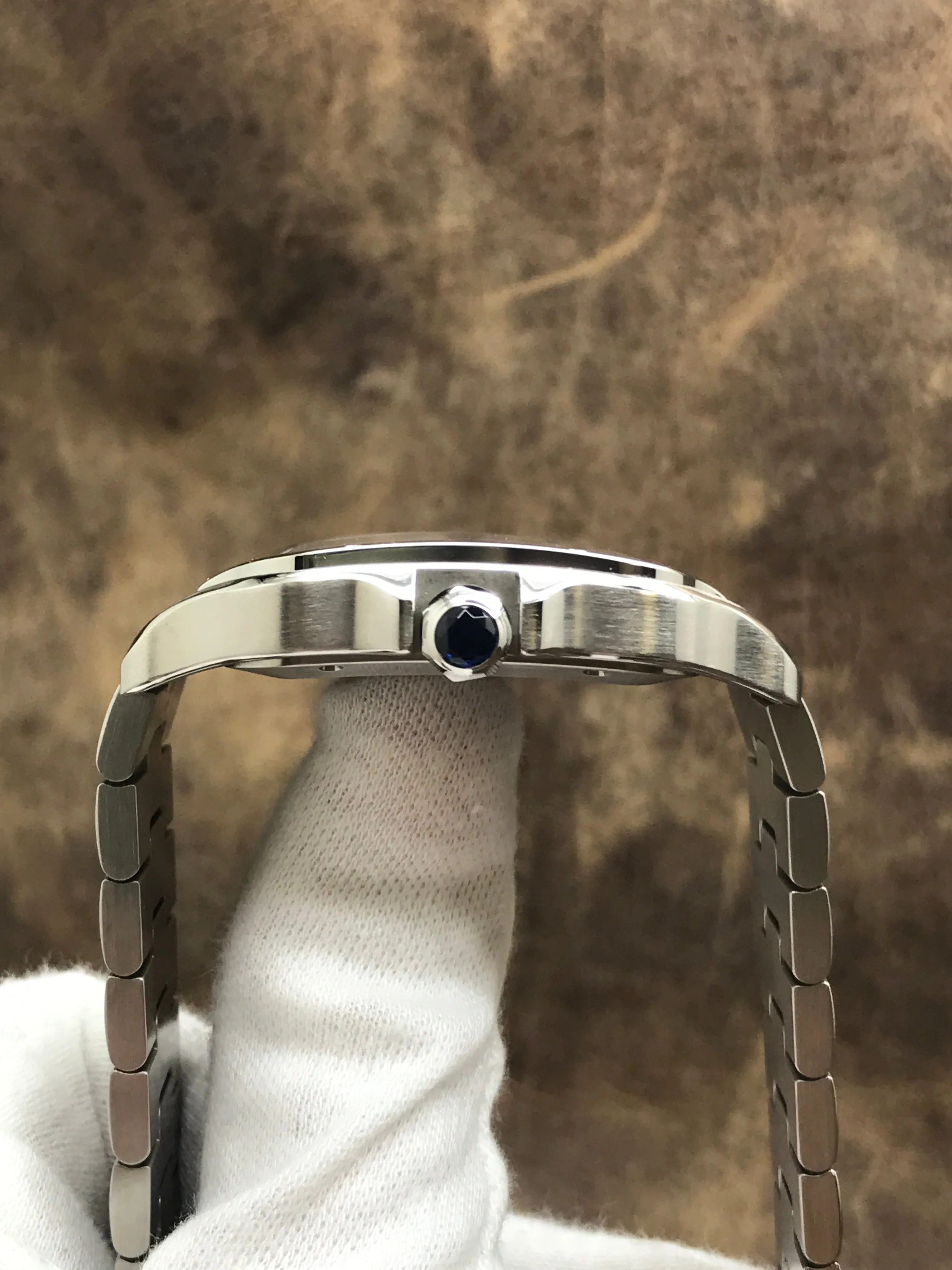 Cartier Santos Large WSSA0018 Silvered Opaline Dial Automatic Watch