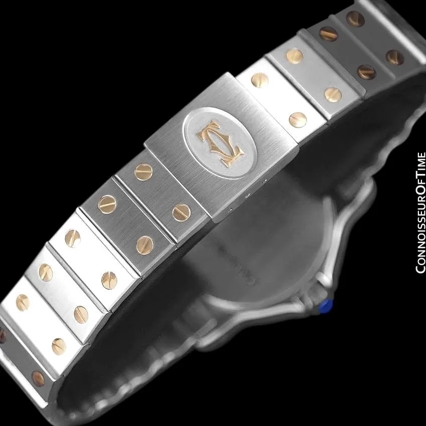 Cartier Santos Octagon Mens (Midsize) Quartz Watch - Stainless Steel & 18K Gold