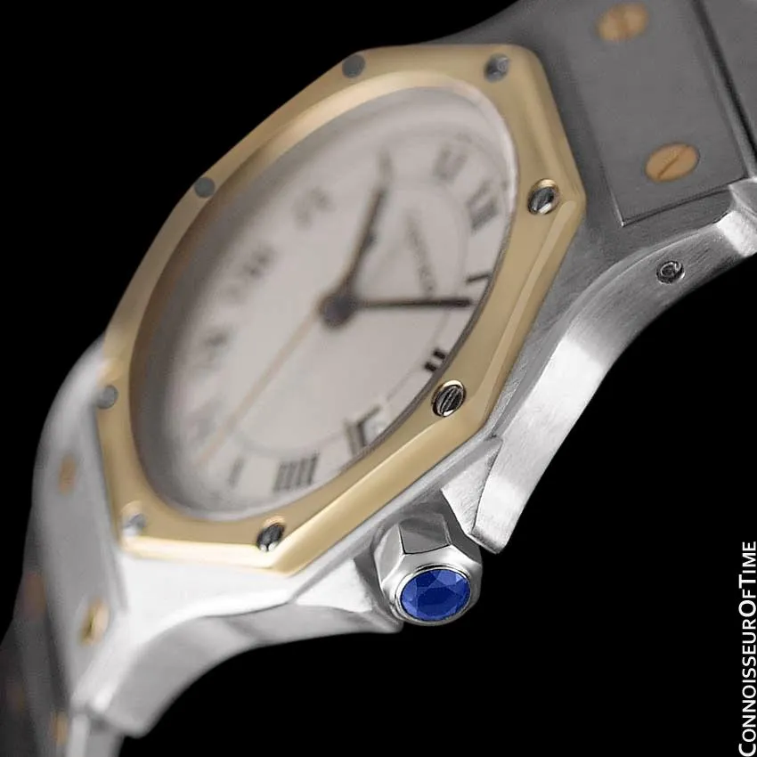Cartier Santos Octagon Mens (Midsize) Quartz Watch - Stainless Steel & 18K Gold