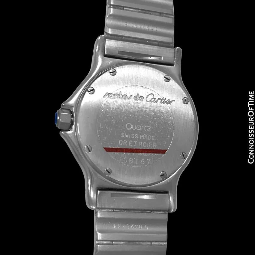 Cartier Santos Octagon Mens Midsize Unisex Quartz Watch with Papers - Stainless Steel & 18K Gold