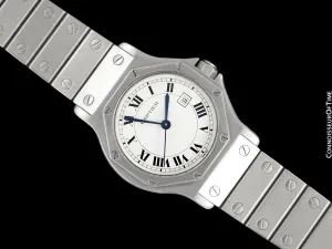 Cartier Santos Octagon Mens Unisex Midsize Watch, Automatic - Stainless Steel