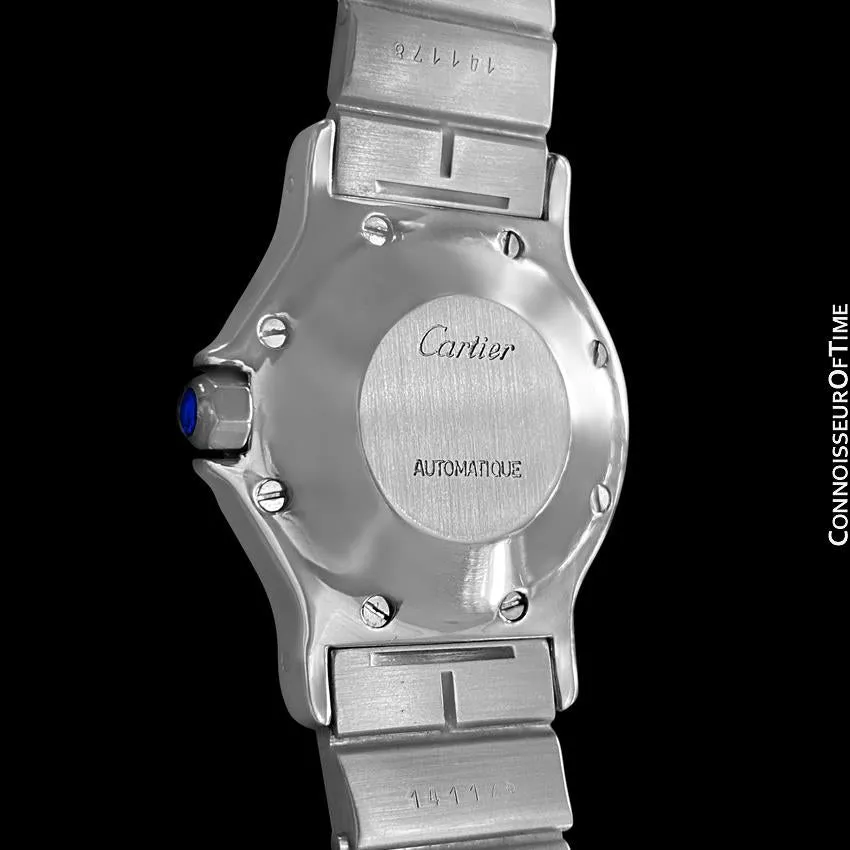 Cartier Santos Octagon Mens Unisex Midsize Watch, Automatic - Stainless Steel