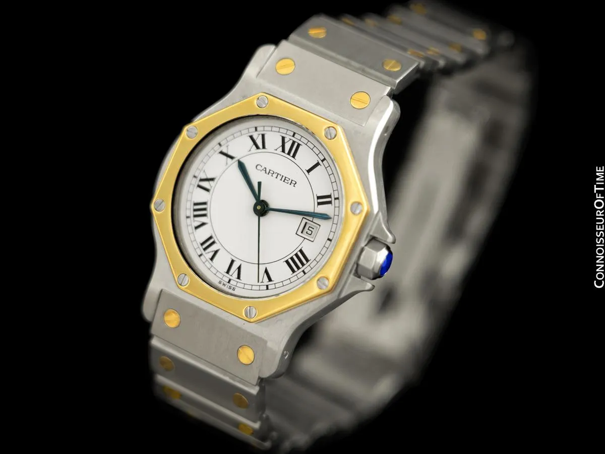 Cartier Santos Octagon Mens Unisex Watch, Automatic - Stainless Steel & 18K Gold