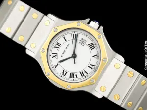 Cartier Santos Octagon Mens Unisex Watch, Automatic - Stainless Steel & 18K Gold