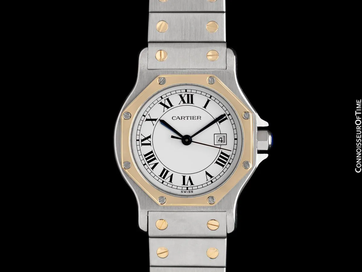 Cartier Santos Octagon Mens Unisex Watch, Automatic - Stainless Steel & 18K Gold