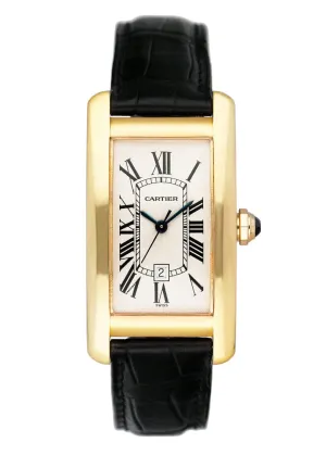 Cartier Tank Americaine W2603556 18K Yellow Gold Ladies Watch