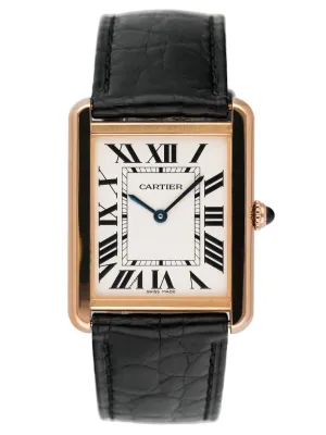 Cartier Tank Solo W5200025 18K Rose Gold Mens Watch