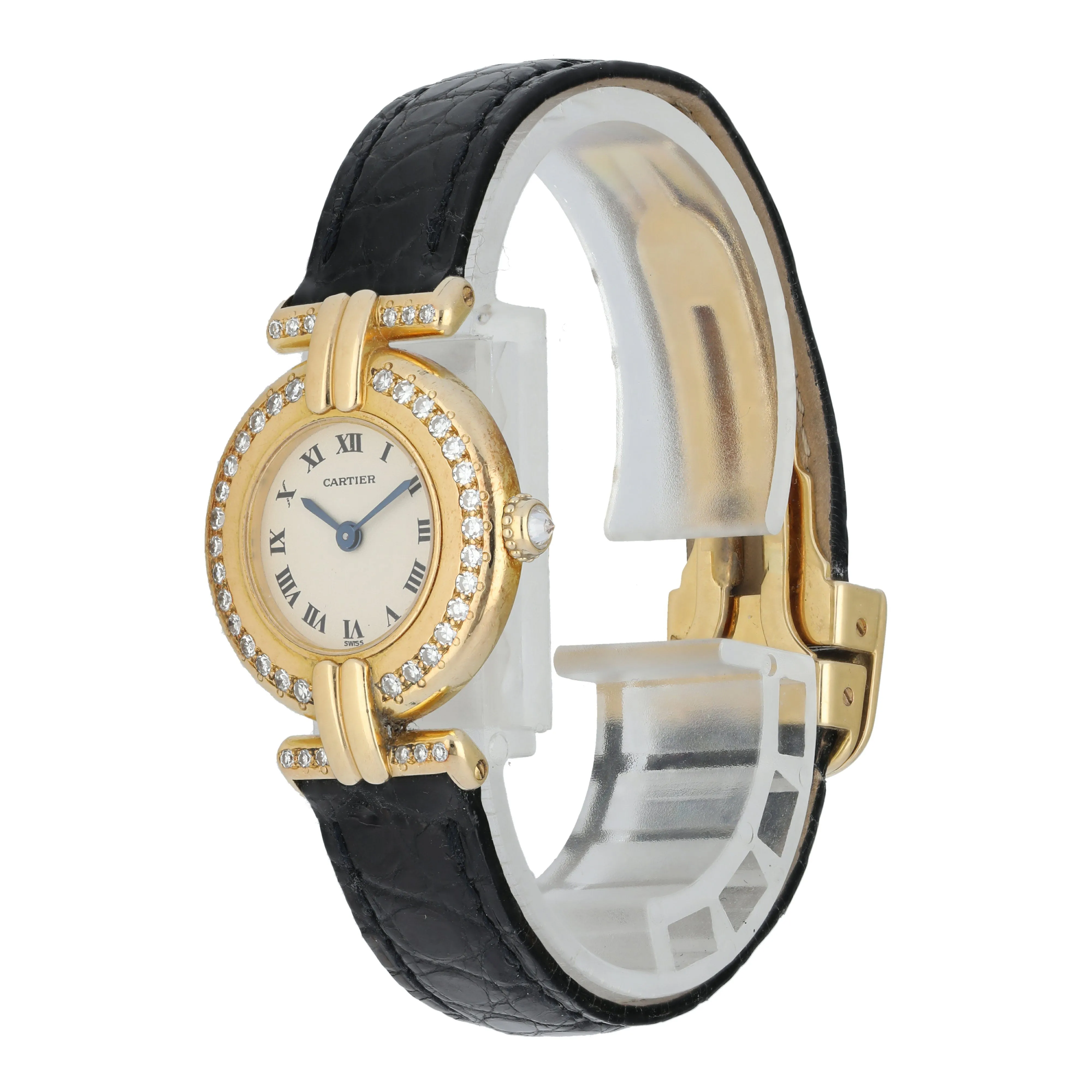 Cartier Vendome 2033 Diamond Bezel Ladies Gold Watch