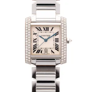Cartier White Gold Large Model Tank Francaise Ref. WE100351